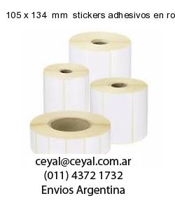 105 x 134  mm  stickers adhesivos en rollos