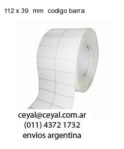 112 x 39  mm  codigo barra