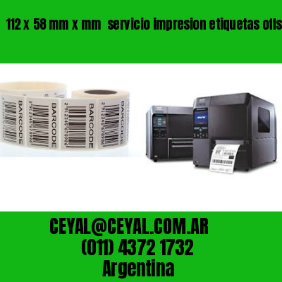 112 x 58 mm x mm  servicio impresion etiquetas offset