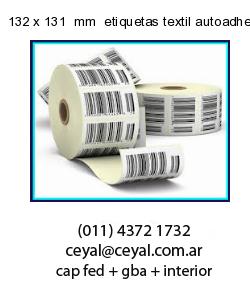 132 x 131  mm  etiquetas textil autoadhesivas