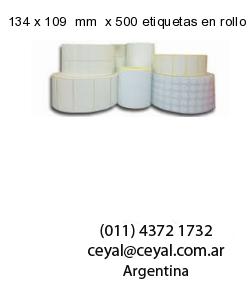 134 x 109  mm  x 500 etiquetas en rollo