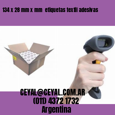 134 x 28 mm x mm  etiquetas textil adesivas
