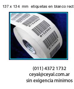 137 x 134  mm  etiquetas en blanco rectangulares