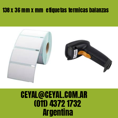 138 x 36 mm x mm  etiquetas termicas balanzas