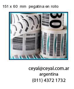 151 x 60  mm  pegatina en rollo