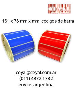 161 x 73 mm x mm  codigos de barras