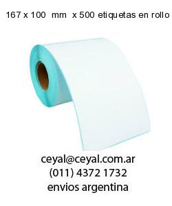 167 x 100  mm  x 500 etiquetas en rollo