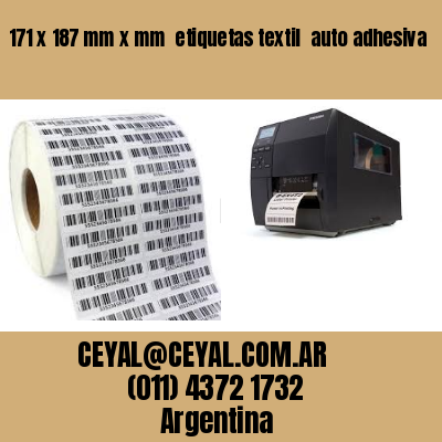 171 x 187 mm x mm  etiquetas textil  auto adhesiva