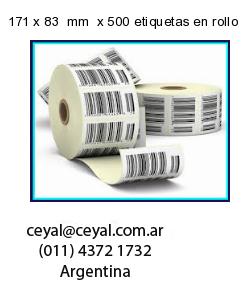 171 x 83  mm  x 500 etiquetas en rollo