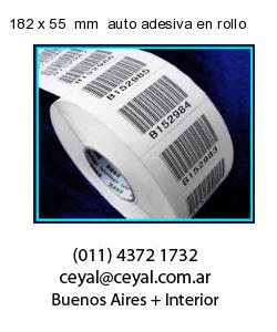 182 x 55  mm  auto adesiva en rollo