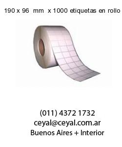 190 x 96  mm  x 1000 etiquetas en rollo