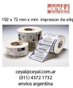 192 x 72 mm x mm  impresion de etiqueta