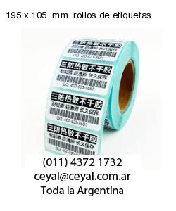 195 x 105  mm  rollos de etiquetas
