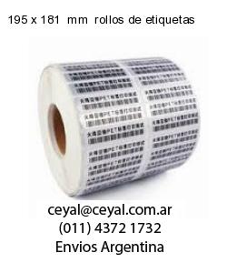 195 x 181  mm  rollos de etiquetas