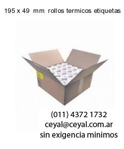 195 x 49  mm  rollos termicos etiquetas