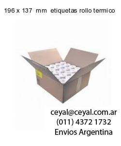 196 x 137  mm  etiquetas rollo termico