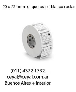 20 x 23  mm  etiquetas en blanco rectangulares