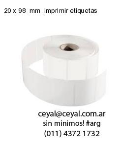20 x 98  mm  imprimir etiquetas