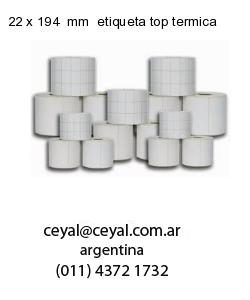 22 x 194  mm  etiqueta top termica