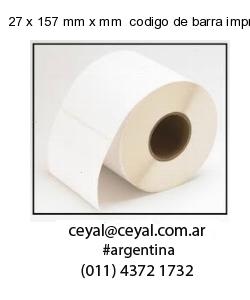 27 x 157 mm x mm  codigo de barra impreso
