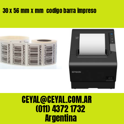 30 x 56 mm x mm  codigo barra impreso