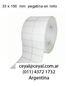 33 x 156  mm  pegatina en rollo