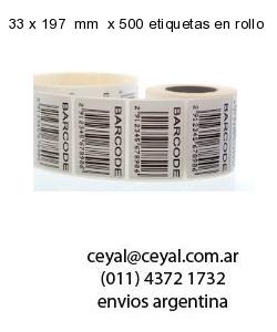 33 x 197  mm  x 500 etiquetas en rollo