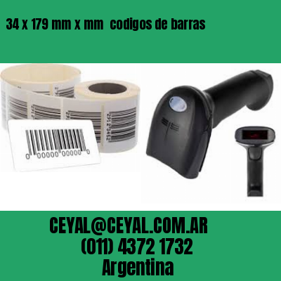 34 x 179 mm x mm  codigos de barras