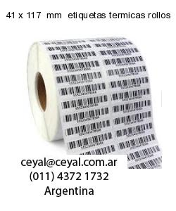 41 x 117  mm  etiquetas termicas rollos