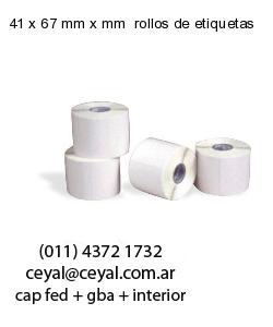 41 x 67 mm x mm  rollos de etiquetas