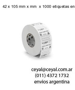 42 x 105 mm x mm  x 1000 etiquetas en rollo