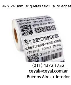 42 x 24  mm  etiquetas textil  auto adhesiva
