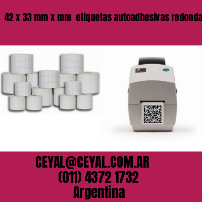 42 x 33 mm x mm  etiquetas autoadhesivas redondas