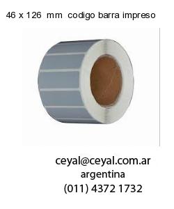 46 x 126  mm  codigo barra impreso