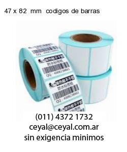 47 x 82  mm  codigos de barras