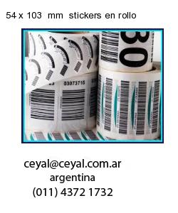 54 x 103  mm  stickers en rollo