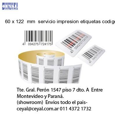 60 x 122  mm  servicio impresion etiquetas codigos