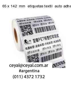 65 x 142  mm  etiquetas textil  auto adhesiva