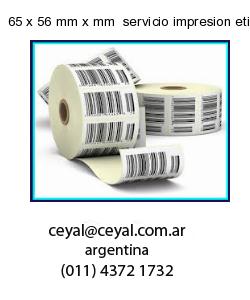 65 x 56 mm x mm  servicio impresion etiquetas codigos