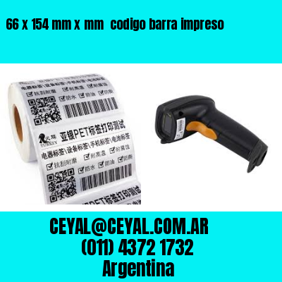66 x 154 mm x mm  codigo barra impreso
