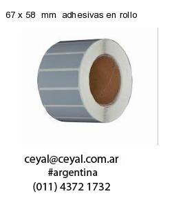 67 x 58  mm  adhesivas en rollo