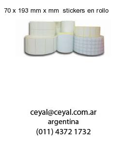 70 x 193 mm x mm  stickers en rollo