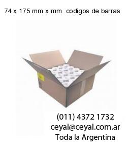 74 x 175 mm x mm  codigos de barras