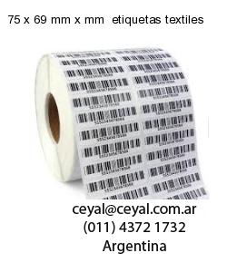 75 x 69 mm x mm  etiquetas textiles