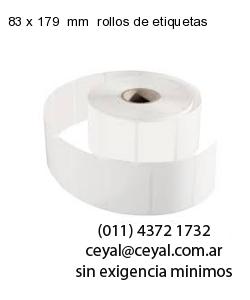 83 x 179  mm  rollos de etiquetas