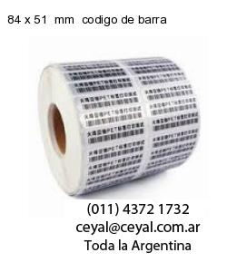 84 x 51  mm  codigo de barra