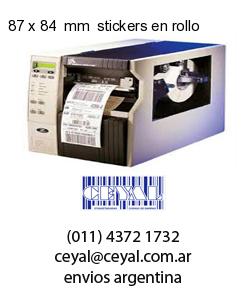 87 x 84  mm  stickers en rollo