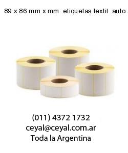 89 x 86 mm x mm  etiquetas textil  auto adhesiva
