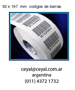92 x 197  mm  codigos de barras