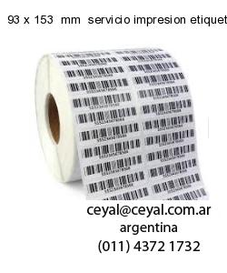 93 x 153  mm  servicio impresion etiquetas correlativas